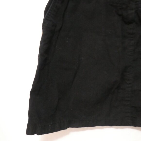 H&M | size 8 | Elegant Black Cotton Mini Skirt | Button Front | Buckle Back - Picture 6 of 14